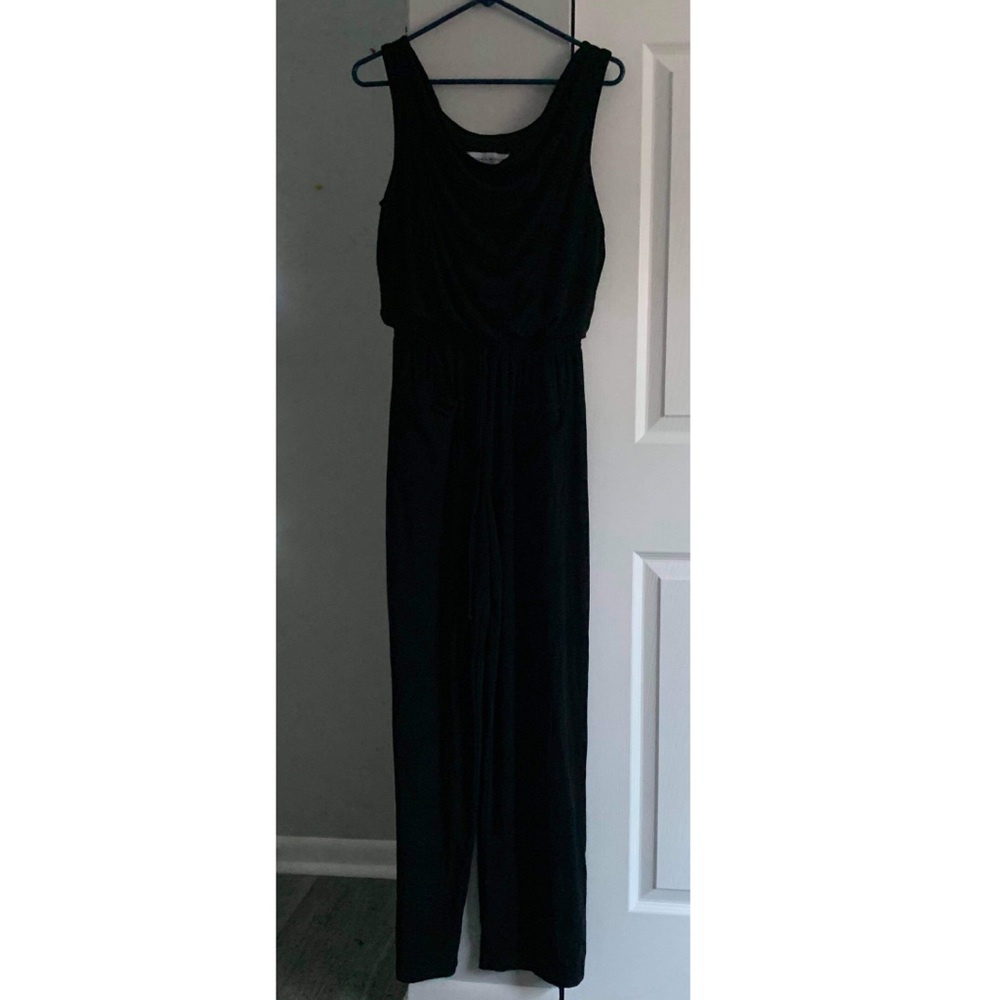 Formal black jumpsuit.